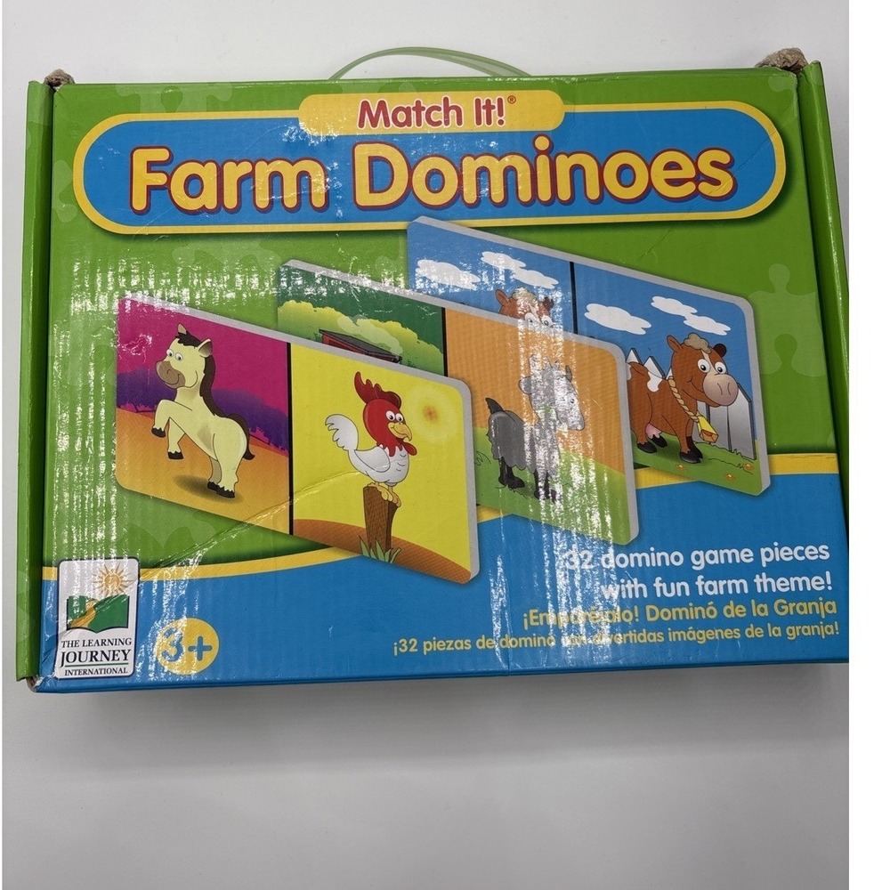 Farm Dominoes Match It 32 Domino Game Pieces with Fun Farm Theme for‎ Kids